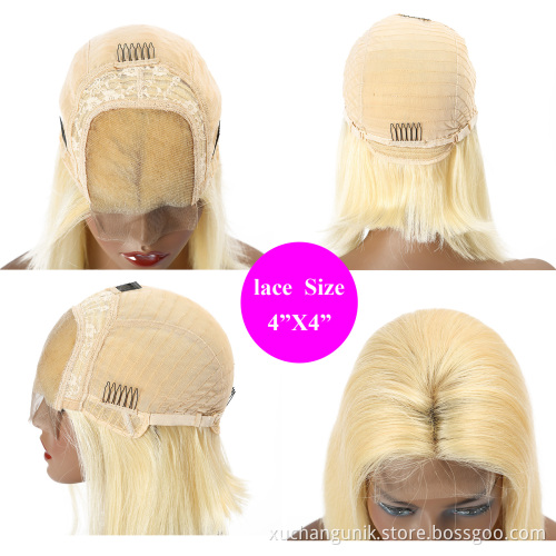 Cheap Selling Colorful Short Bob With Baby Hair 13x4 Transparent Swiss Lace Front Wig 1B 613 Pink Blue Grey Purpler Lace Wig